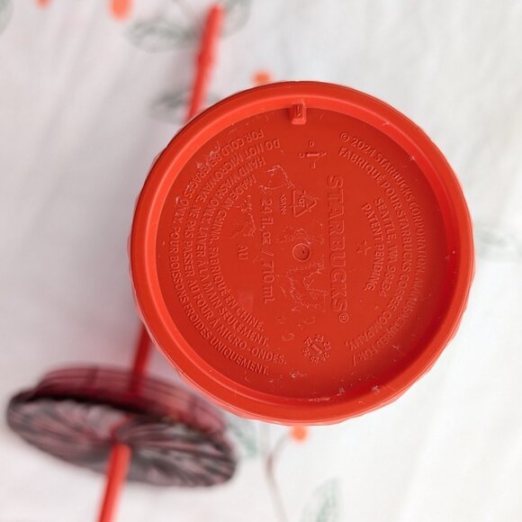 Starbucks Sunrise Swirl Cold Cup 24 oz Pearl Pink Orange Ombre Swirl NWOT - Picture 8 of 9